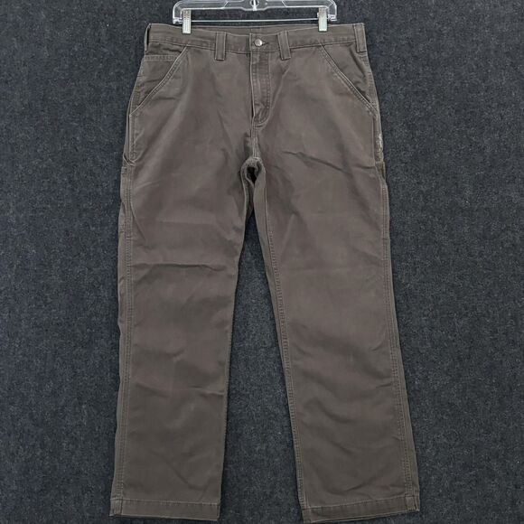 Carhartt Carpenter Pants Men's 36x30 Brown Utility Relaxed Fit Workwear Cotton - Picture 1 of 13